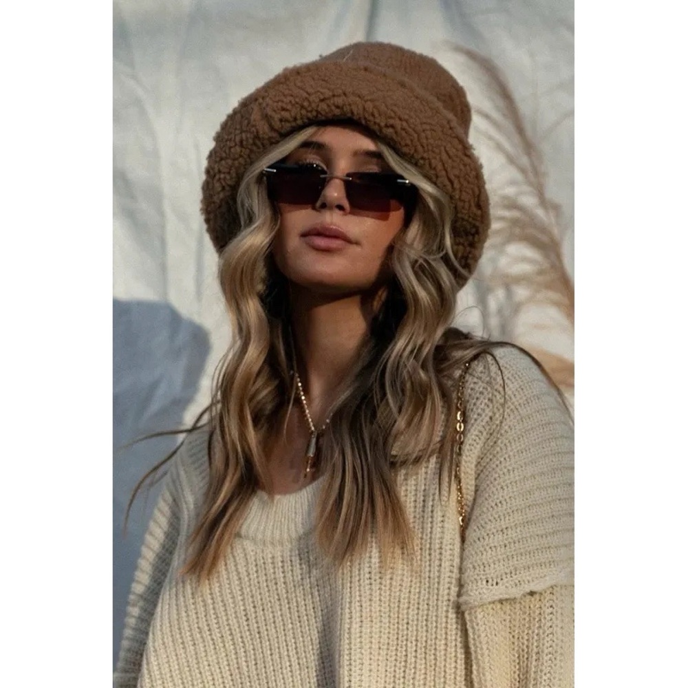 LACK OF COLOR TEDDY BUCKET HAT - CAMEL - Picture 2 of 15